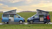 Seitenansicht VW California und Pössl Campster 