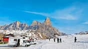 Das Skigebiet am Passo Rolle liegt am Weg nach San Martinodi Castrozza.