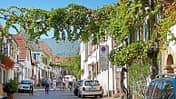 An einem sonnigen Sonntag in der Theresienstraße von Rhodt unter Rietburg.