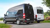 Das Sprinter-Heck ragt höher hinauf.