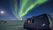 Nordcap, Winter, Polarlichter, Campingbus, Vantasticamper, eisig, camping, urlaub zur einmaligen Verwendung Nordcap Campingbus