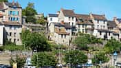 Aubusson, Stadt, Parkplatz, Häuser