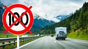 Kollage aus Autobahn-Szene mit Womo in Österreich mit Tempolimit 130