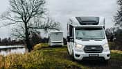 Wohnmobile, See, Wald, Outdoor