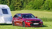 Front, BMW 330i, Camping, Wohnwagen, Caravan