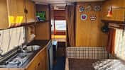 Hymer 650 BS, Oldtimer, Integriert, Wohnmobil, Klassiker Wohnraum hinten, Hymer 650 BS, Oldtimer, Integriert, Wohnmobil, Klassiker