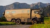 Außenansicht des ACTION MOBIL GLOBAL XRS 7400 LEOPARD, Dreiachser-Expeditionsmobil auf Lkw-Chassis, 10 Meter Länge